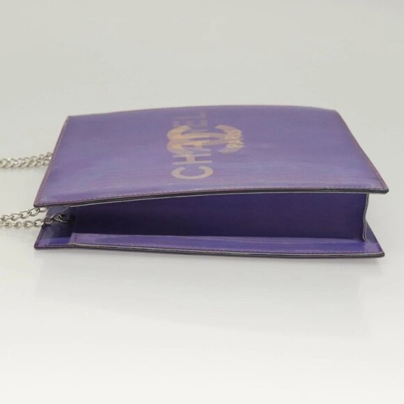 CHANEL Hologram Chain Shoulder Bag Vinyl Purple CC Auth 128454V - Picture 5 of 16